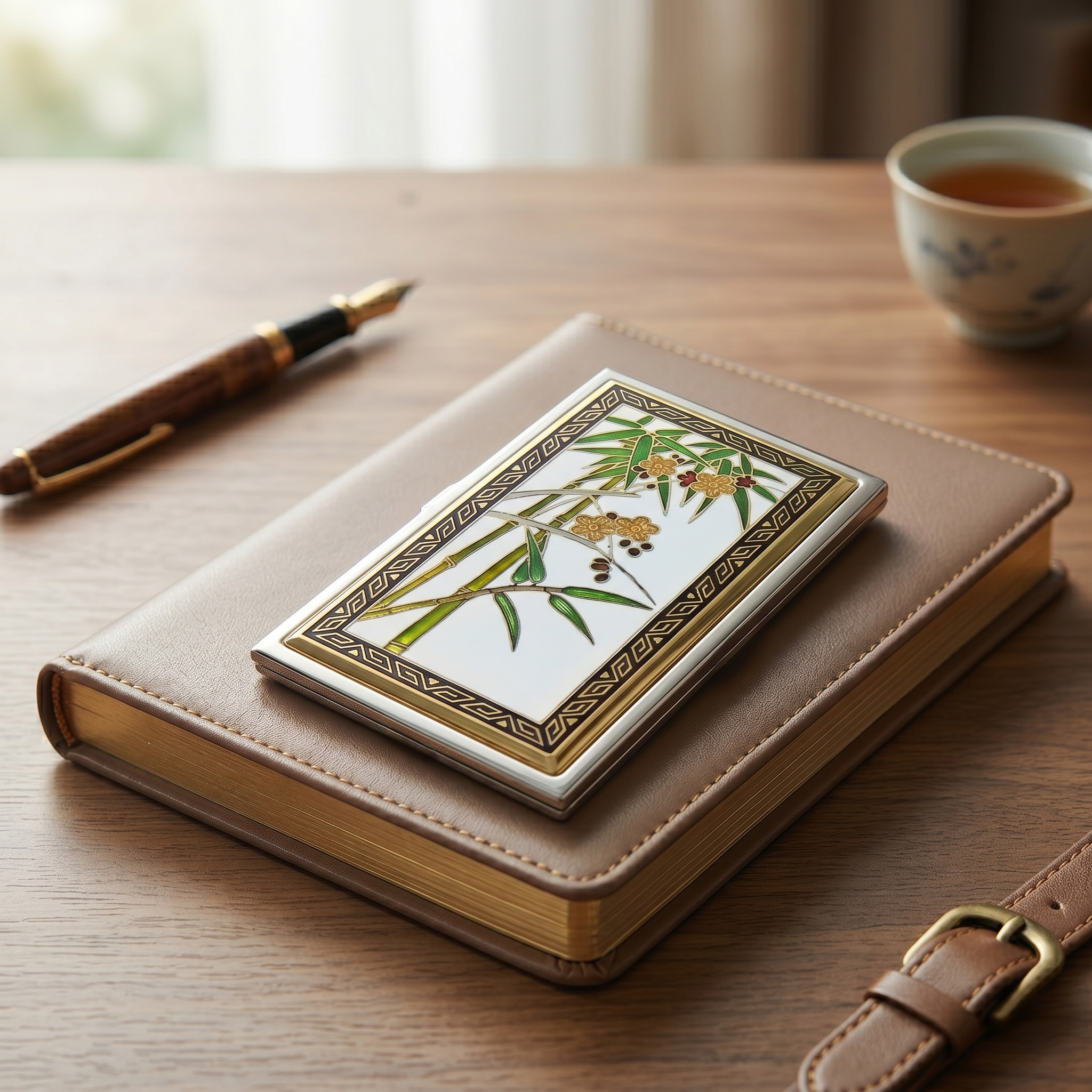 Enamel logo business card case